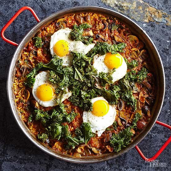 Kale & mushroom paella