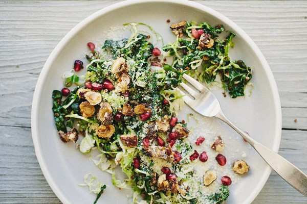 Kale and Brussels slaw with quinoa