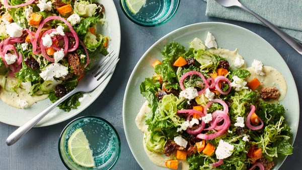 Kale and Brussels sprouts salad