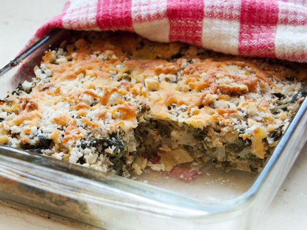 Kale and cabbage gratin