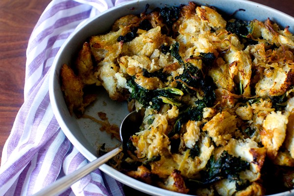 Kale and caramelized onion stuffing