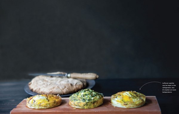 Kale and feta quiche