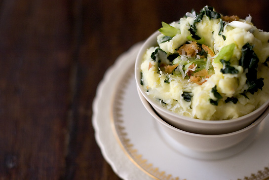 Kale and olive oil mashed potato