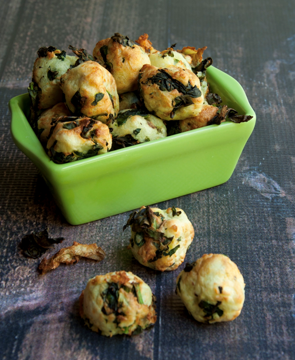 Kale and potato nuggets