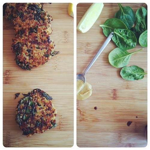 Kale and quinoa cakes