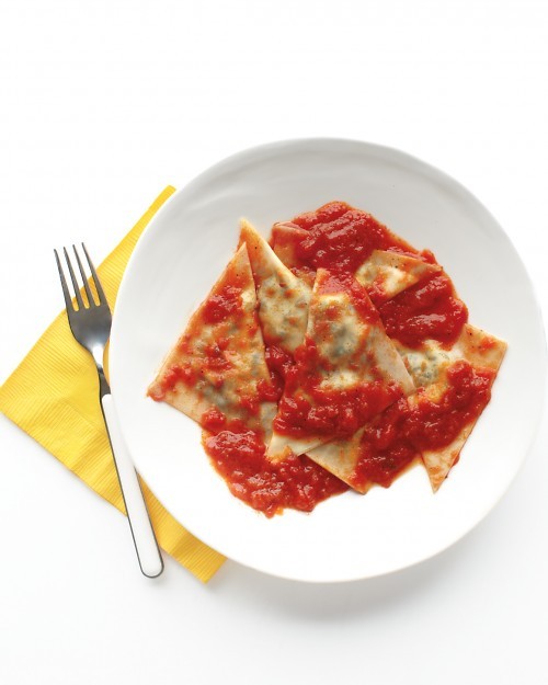 Kale-and-ricotta ravioli