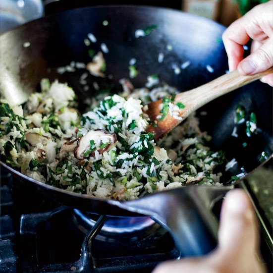 Kale-and-shiitake fried rice