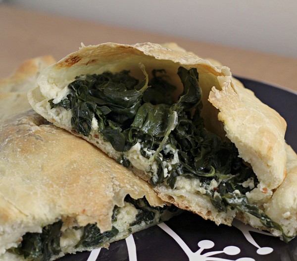 Kale and three cheese calzones