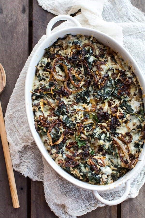 Kale and wild rice casserole