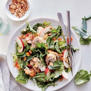 Kale, apple, and almond chicken salad
