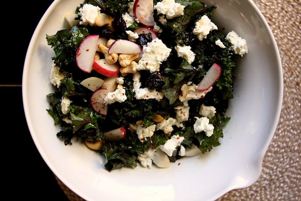 Kale cherry and cashew salad