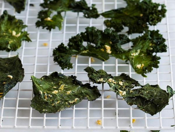 Kale chips with lemon and ginger from 'Salty Snacks' (Cook the Book)
