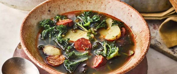 Kale, chorizo and potato soup (Caldo verde)