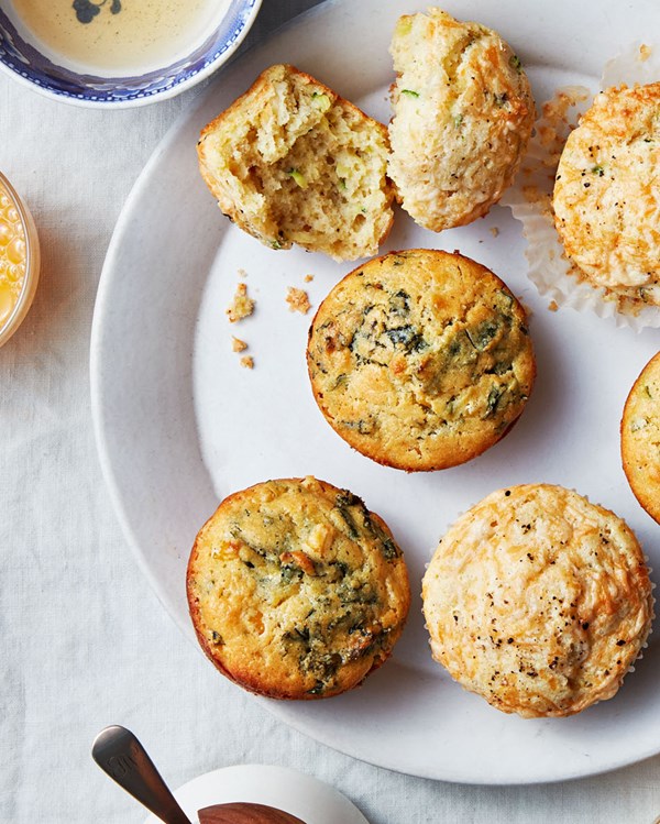 Kale, corn, and jalapeño muffins