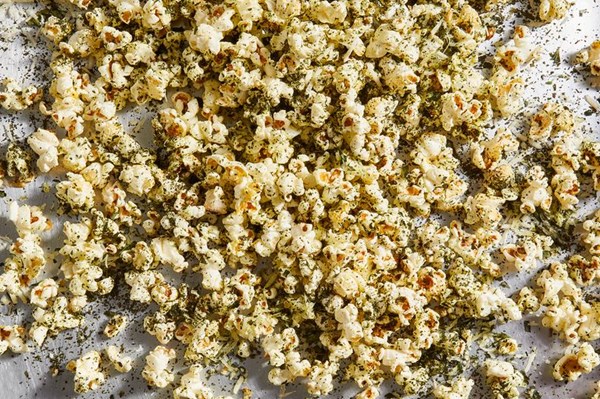 Kale-dusted Pecorino popcorn