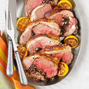 Kale, feta & olive stuffed leg of lamb