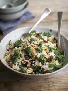 Kale, fruit and nut pilaf
