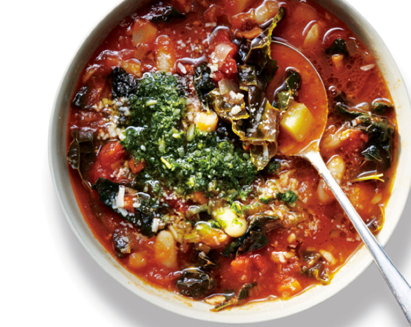 Kale minestrone with pistou