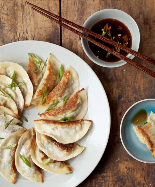 Kale-mushroom gyoza