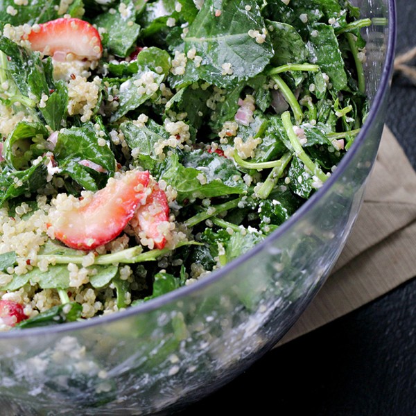 Kale, quinoa, and strawberry salad