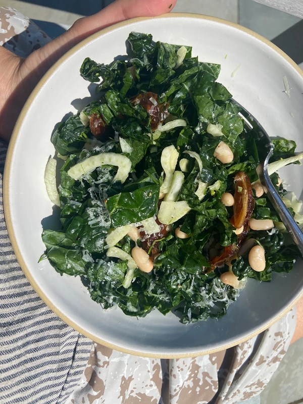Kale salad with dates & Parm