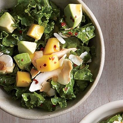 Kale salad with mango and coconut