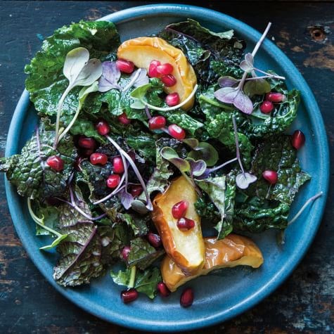 Kale salad with roasted Fuji apples & pomegranate