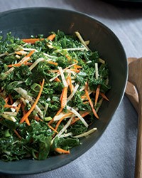 Kale salad with root vegetables and apple