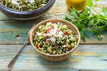 Kale tabbouleh with cilantro and chorizo