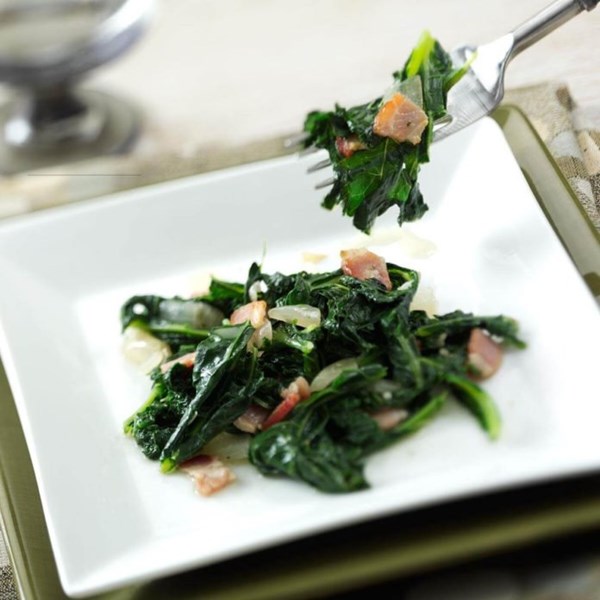 Kale with bacon