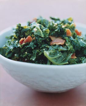 Kale with garlic and bacon