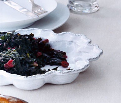 Kale with garlic and cranberries
