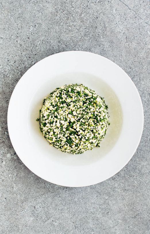 Kalimeris and tofu salad