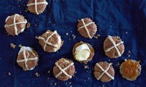 Kamut hot-cross scones