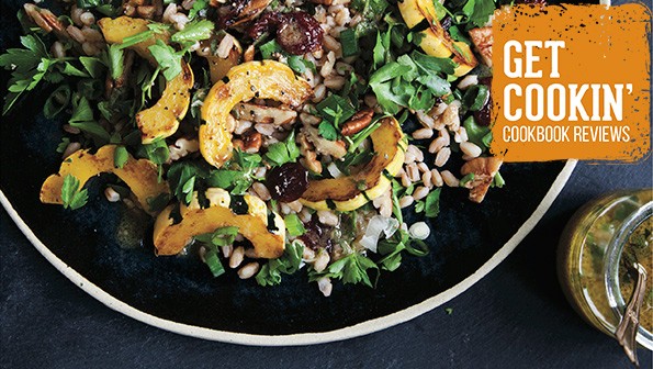 Kamut salad with roasted delicata squash and dried cherries