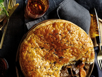 Kangaroo, ale and mushroom pie