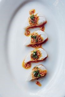 Kanpachi with sesame & chile oil