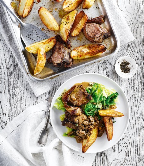 Karen's lamb chops with mushrooms & Madeira