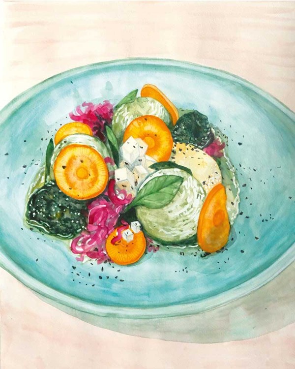 Karitane crayfish meatballs with sweet onion purée & salsa verde