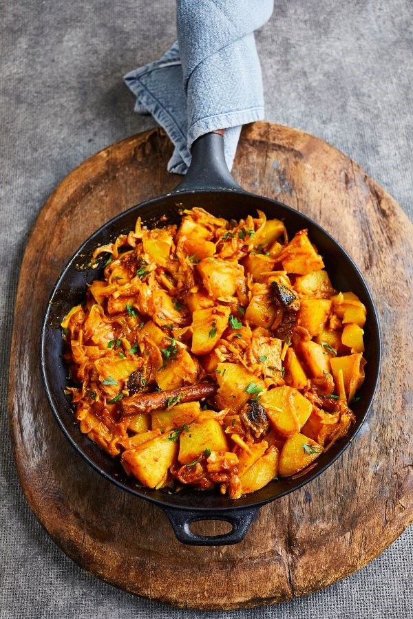Kashmiri chilli and cardamom potatoes
