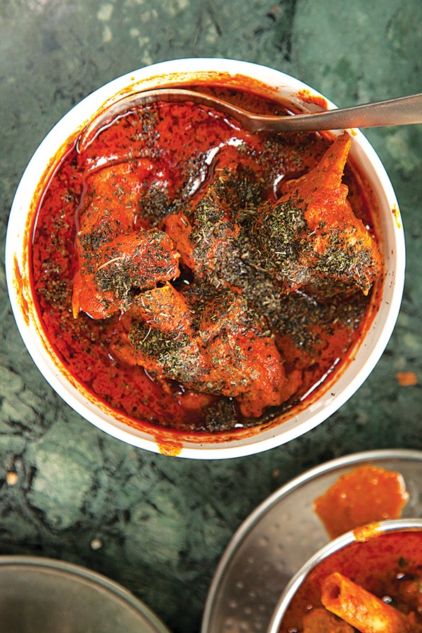 Kashmiri lamb in chile sauce