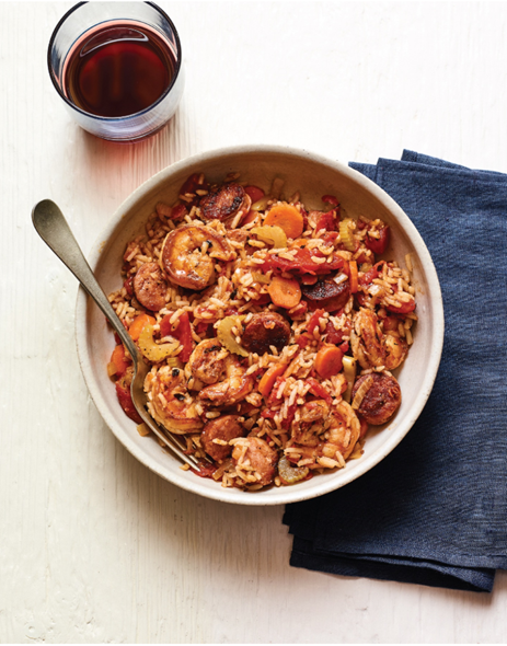 Kathy's Cajun shrimp and sausage skillet