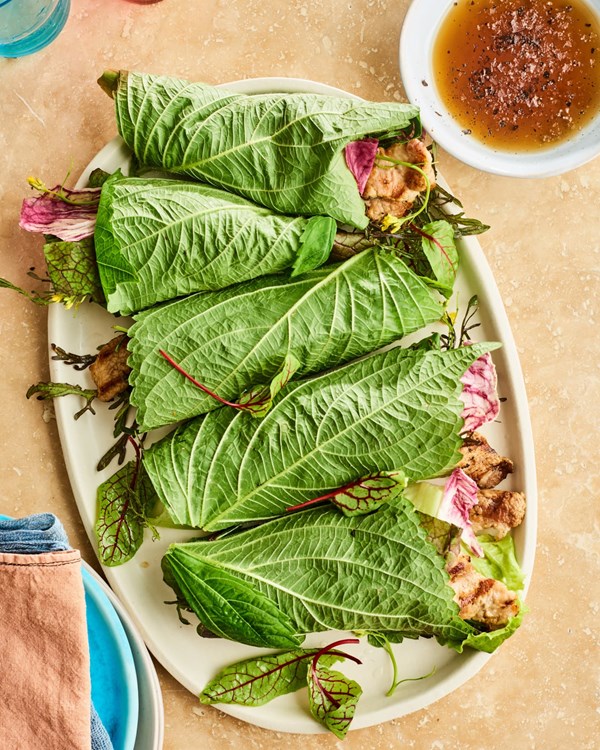 KBBQ perilla wraps