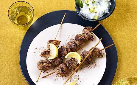 Kebab recipe: lamb souvlaki with tzatziki
