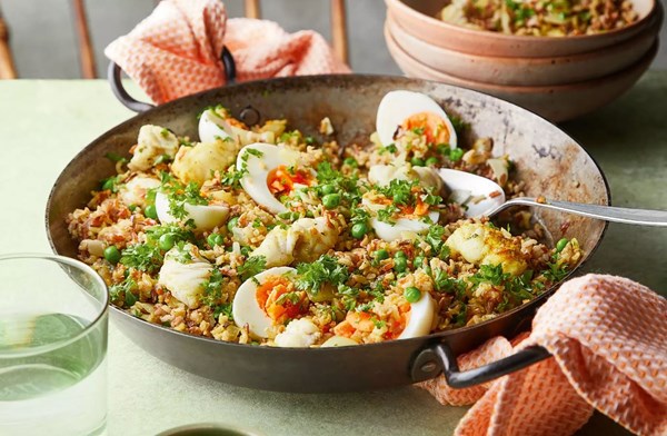 Kedgeree-style monkfish rice