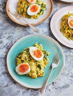 Kedgeree with dark leafy greens
