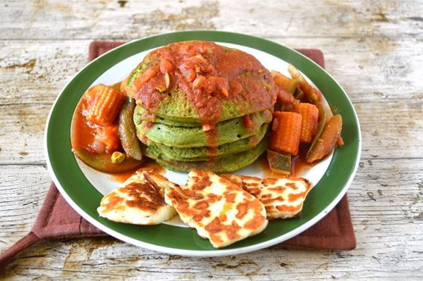 Kefir kale pancakes