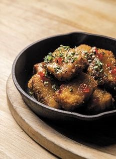 Kentucky fried bacon bites with Thai chile honey