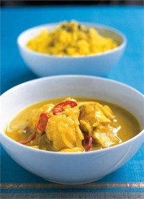 Keralan fish curry with lemon rice