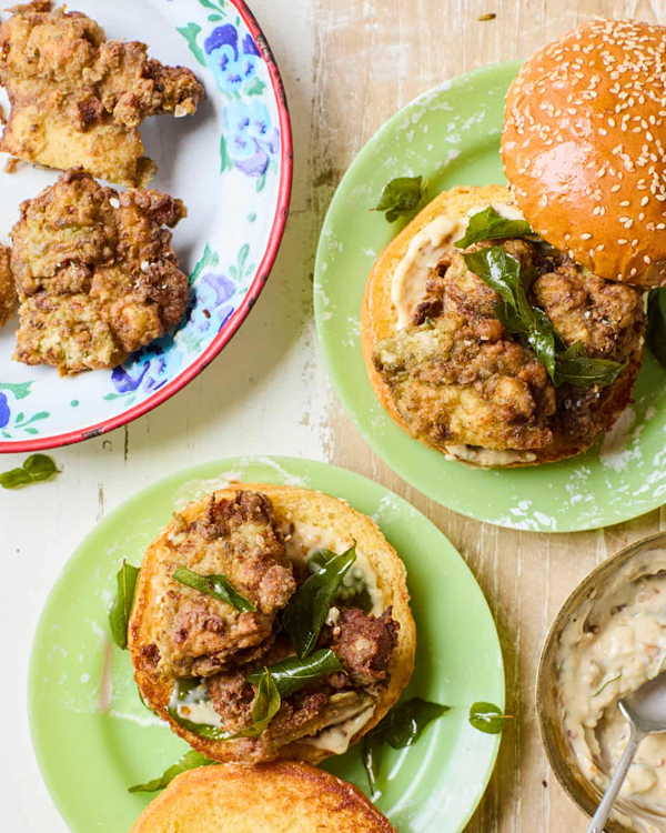 Keralan fried chicken sandwiches